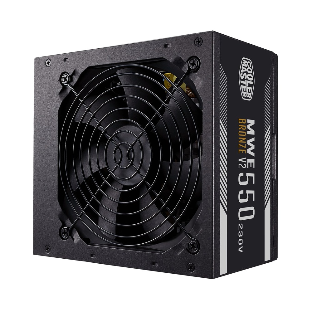 Cooler Master 550W SMPS MWE V2 80 Plus Bronze Power Supply with Single +12V Rail, DC-to-DC Technology, 120mm HDB Fan, Black, MPE-5501-ACABW-BIN